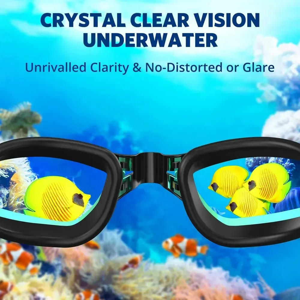 Professional Waterproof Swimming Goggles for Adults & Youth - 100% UV Protection, Anti-Fog, No Leaking, Enhanced Visibility Swim Eyewear thumbnail 5