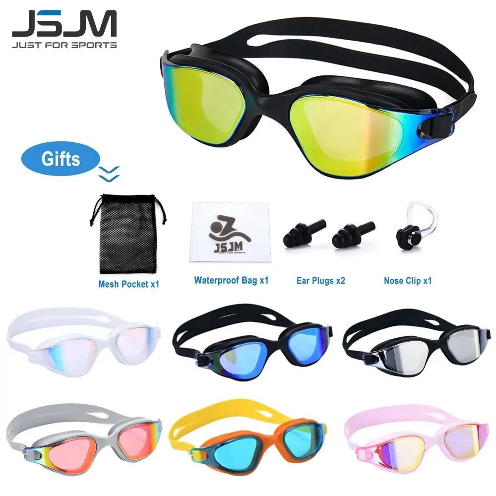 Unisex Adult Anti-Fog Swimming Goggles - Professional Waterproof Silicone Swim Eyewear for Men & Women - Adjustable Fit for Clear Vision