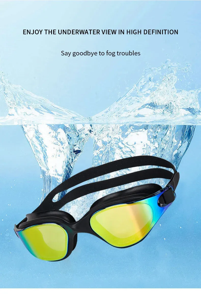 Unisex Adult Anti-Fog Swimming Goggles - Professional Waterproof Silicone Swim Eyewear for Men & Women - Adjustable Fit for Clear Vision thumbnail 4
