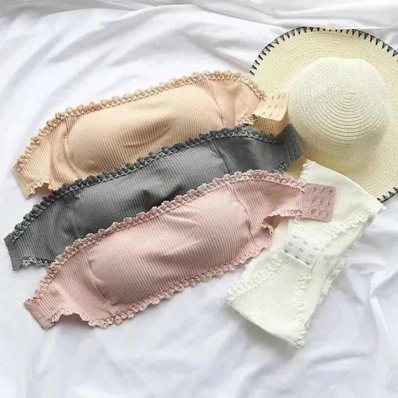 Summer Strapless Lace Back Seamless Bra for Women, Breathable Invisible Chest Wrap Top, Wireless Comfort with 3D Massage Cups for Lift and Support, Adjustable Fit thumbnail 2