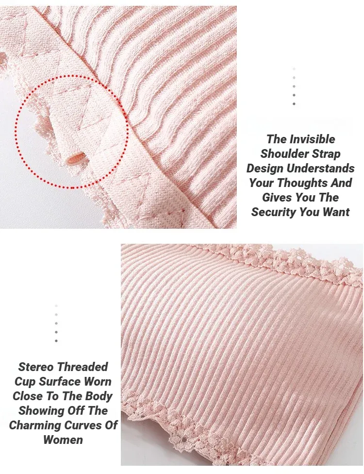 Summer Strapless Lace Back Seamless Bra for Women, Breathable Invisible Chest Wrap Top, Wireless Comfort with 3D Massage Cups for Lift and Support, Adjustable Fit showcase 7