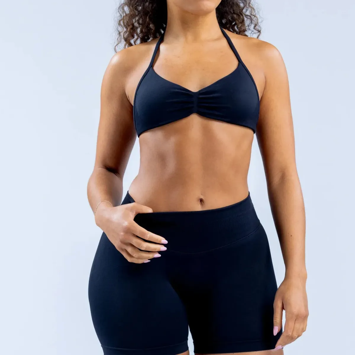 Women's High-Support Seamless Lace-Up Sports Bra - Tight-Fit Yoga & Training Camisole Top, Push-Up Gym Wear showcase 4