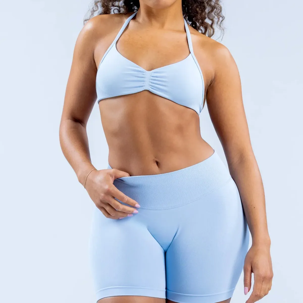 Women's High-Support Seamless Lace-Up Sports Bra - Tight-Fit Yoga & Training Camisole Top, Push-Up Gym Wear showcase 3
