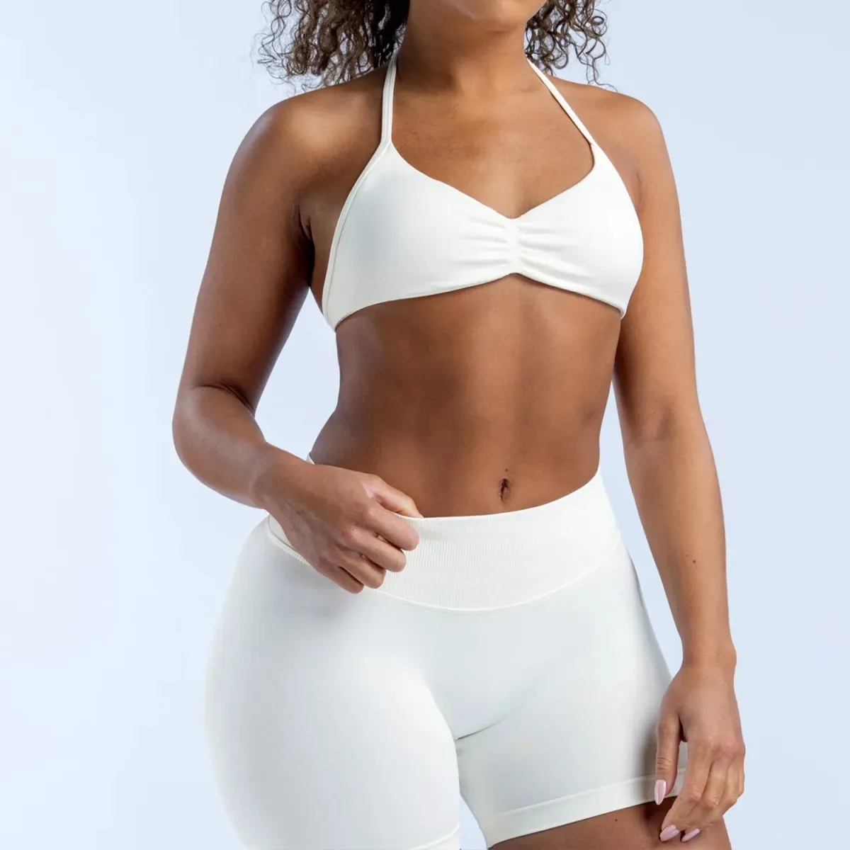 Women's High-Support Seamless Lace-Up Sports Bra - Tight-Fit Yoga & Training Camisole Top, Push-Up Gym Wear showcase 6
