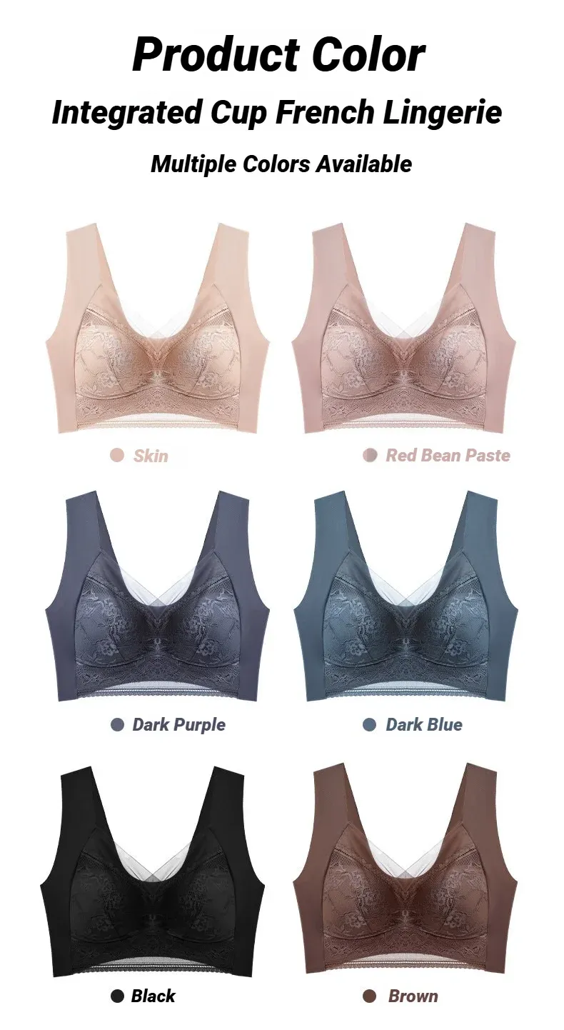 Seamless Ice Silk Push Up Bra for Women - Wireless Lace Bralette, Summer Comfort Underwear, Plus Size Lingerie, Deep V Sexy Design, Breathable & Lightweight showcase 16