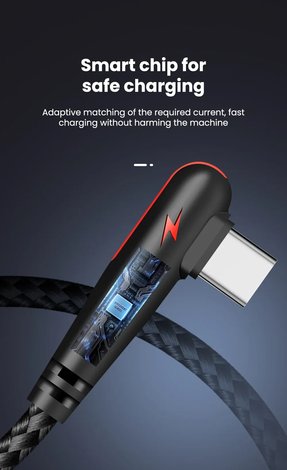 120W USB-C Fast Charging Cable 90 Degree Angle, Quick Charge Data Wire for OPPO, Samsung S21, Xiaomi 14, iPhone 15, Universal Android & iOS Devices showcase 7