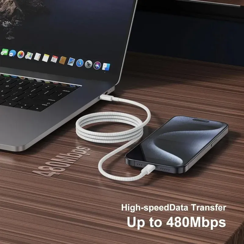 3-Pack 100W USB-C to USB-C Fast Charging Cables for iPhone 16, Samsung, Xiaomi, Huawei - PD Power Delivery Data Sync Cord for Laptops, Tablets, Phones showcase 5