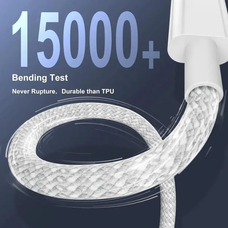 3-Pack 100W USB-C to USB-C Fast Charging Cables for iPhone 16, Samsung, Xiaomi, Huawei - PD Power Delivery Data Sync Cord for Laptops, Tablets, Phones thumbnail 2