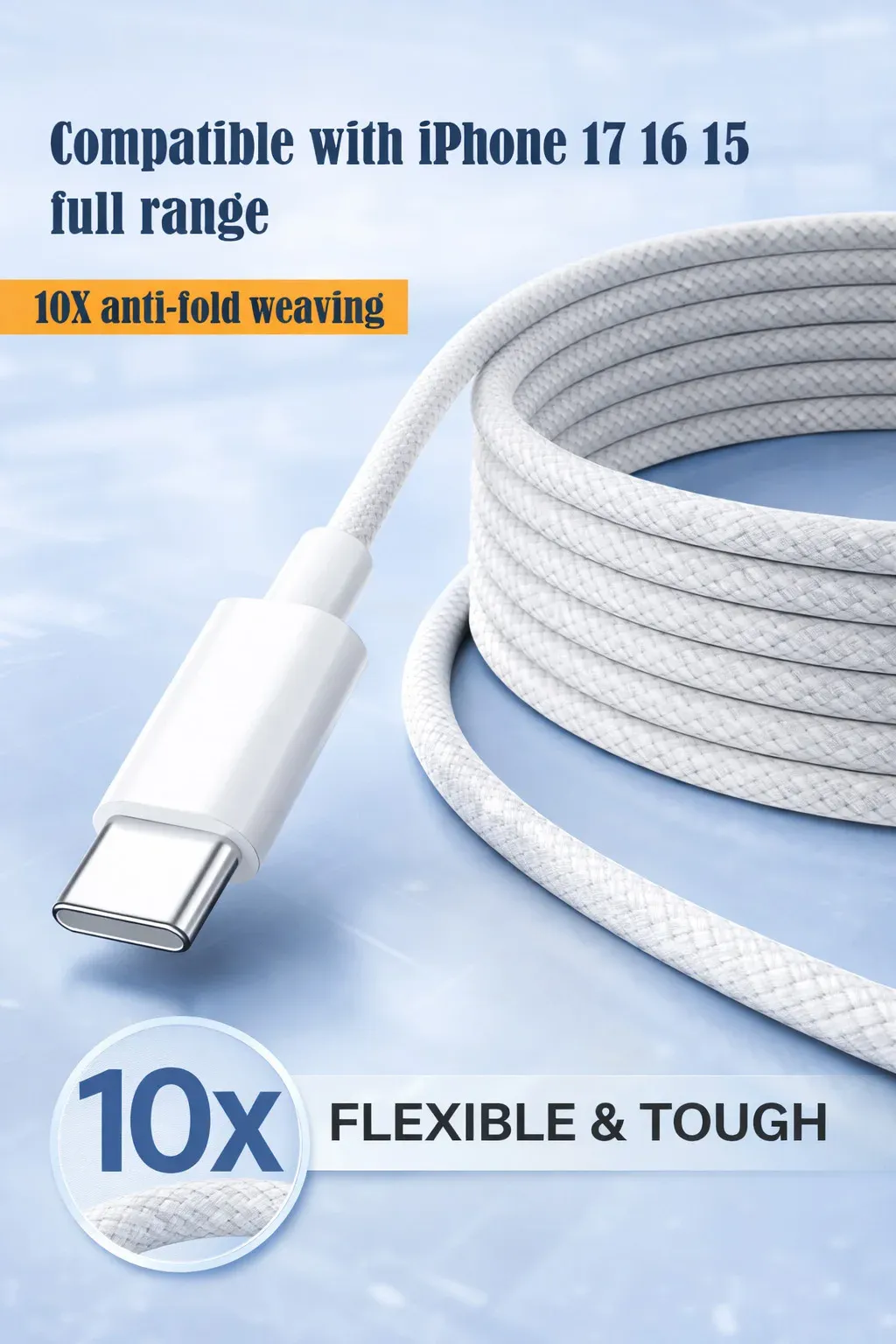 60W USB C to USB C Cable for Fast Charging Laptops, Tablets, Phones - 480Mbps Data Transfer, PD 60W, MacBook Compatible showcase 3