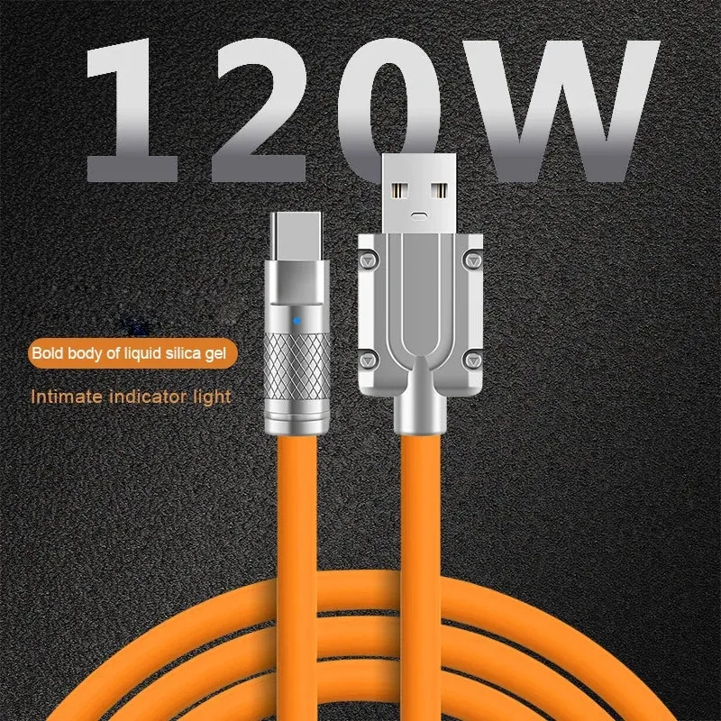 3PCS 120W Super Fast Charge USB-C Cable, Liquid Silicone Data Wire for Xiaomi, Huawei, Samsung Phones - Quick Charge Type-C Data Line thumbnail 2