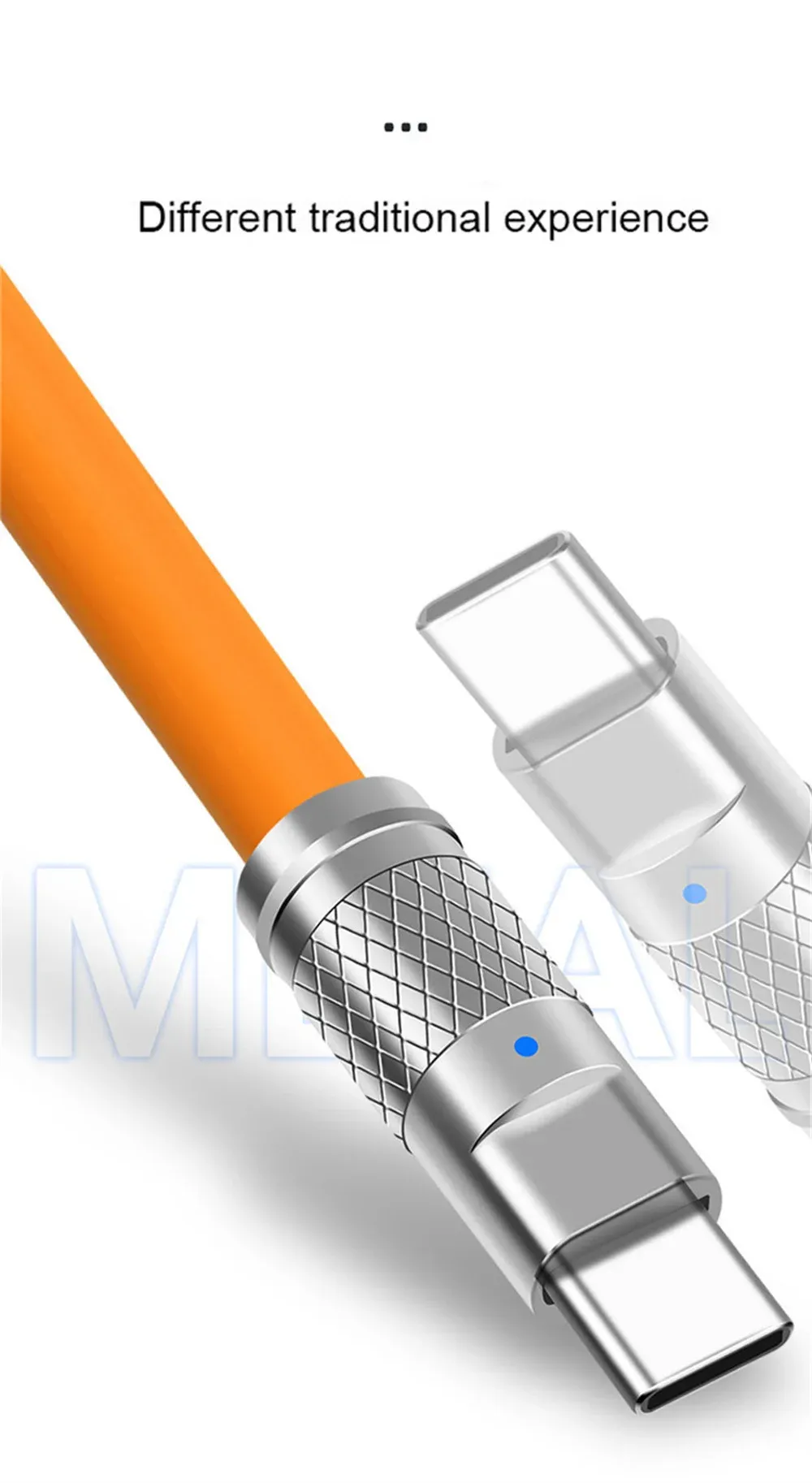 3PCS 120W Super Fast Charge USB-C Cable, Liquid Silicone Data Wire for Xiaomi, Huawei, Samsung Phones - Quick Charge Type-C Data Line showcase 3