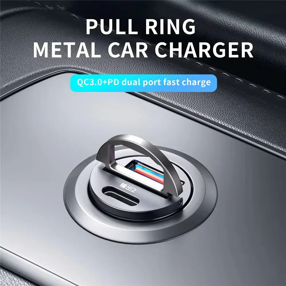 100W/200W QC3.0 PD Mini Car Charger with Dual USB Type-C Ports, Fast Charging for iPhone, Samsung, Xiaomi, Huawei - 12-24V Lighter Adapter thumbnail 4