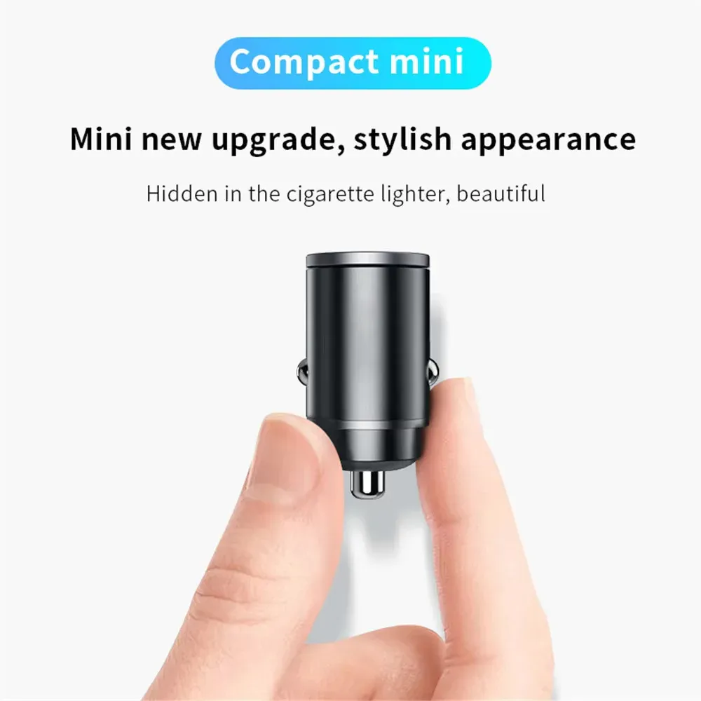 100W/200W QC3.0 PD Mini Car Charger with Dual USB Type-C Ports, Fast Charging for iPhone, Samsung, Xiaomi, Huawei - 12-24V Lighter Adapter thumbnail 5