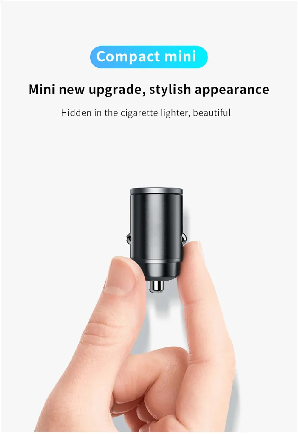 100W/200W QC3.0 PD Mini Car Charger with Dual USB Type-C Ports, Fast Charging for iPhone, Samsung, Xiaomi, Huawei - 12-24V Lighter Adapter showcase 2