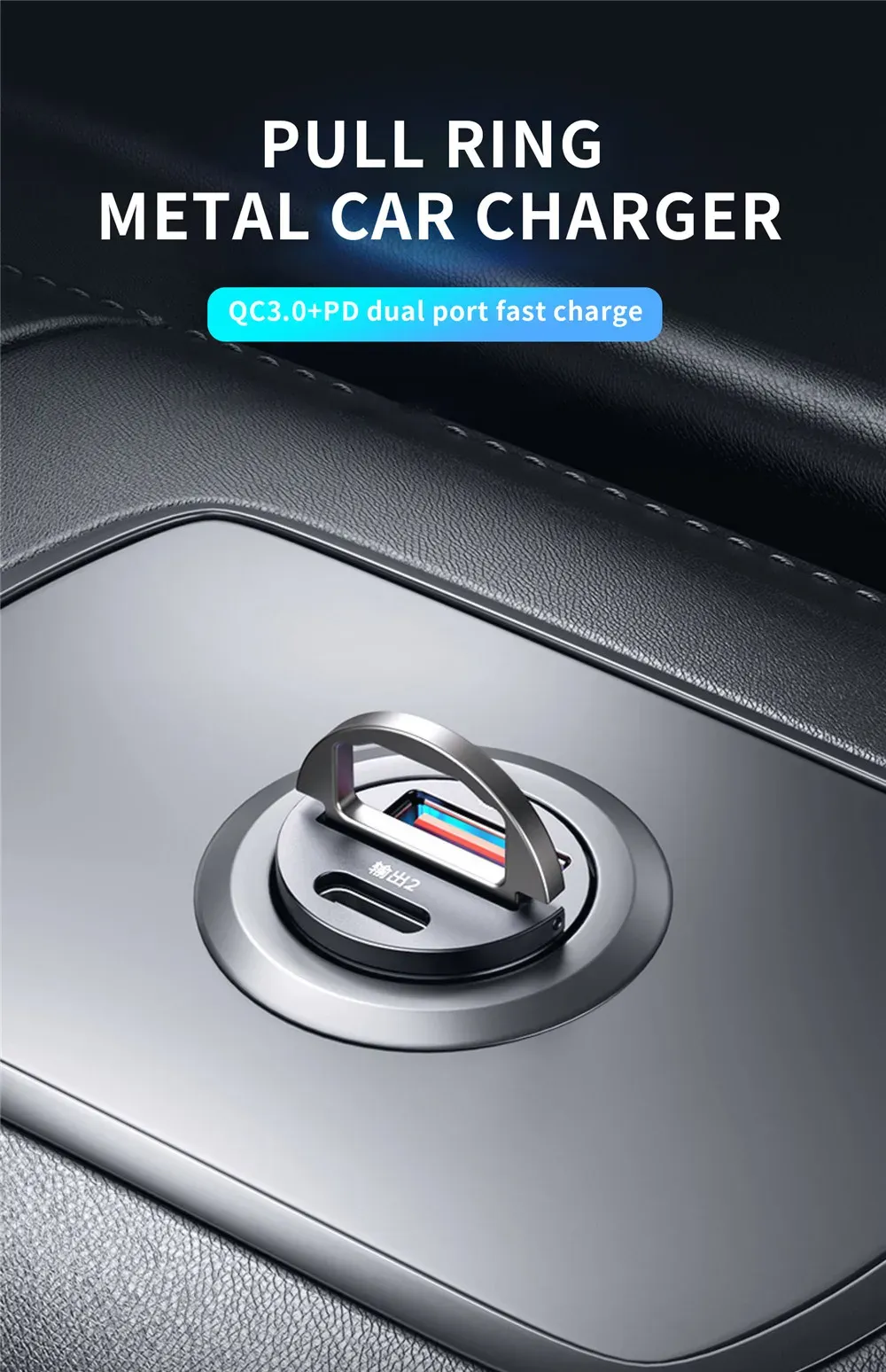 100W/200W QC3.0 PD Mini Car Charger with Dual USB Type-C Ports, Fast Charging for iPhone, Samsung, Xiaomi, Huawei - 12-24V Lighter Adapter showcase 1