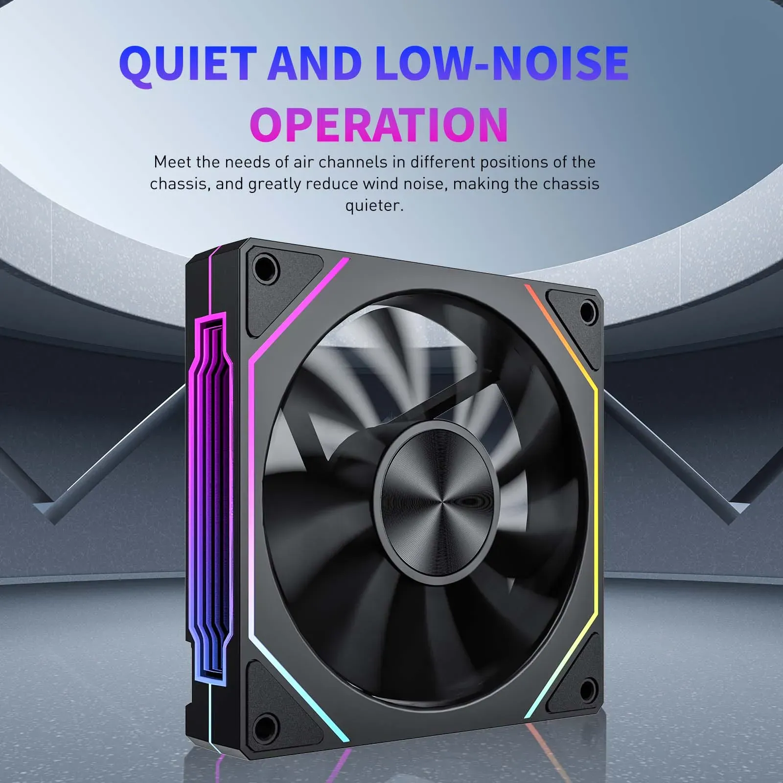 PRISM 5 PRO 12cm ARGB PWM Computer Case Fan - Quiet Cooling, Large Air Volume 45.2CFM, 600-1800RPM, 12V for PC Enthusiasts thumbnail 4