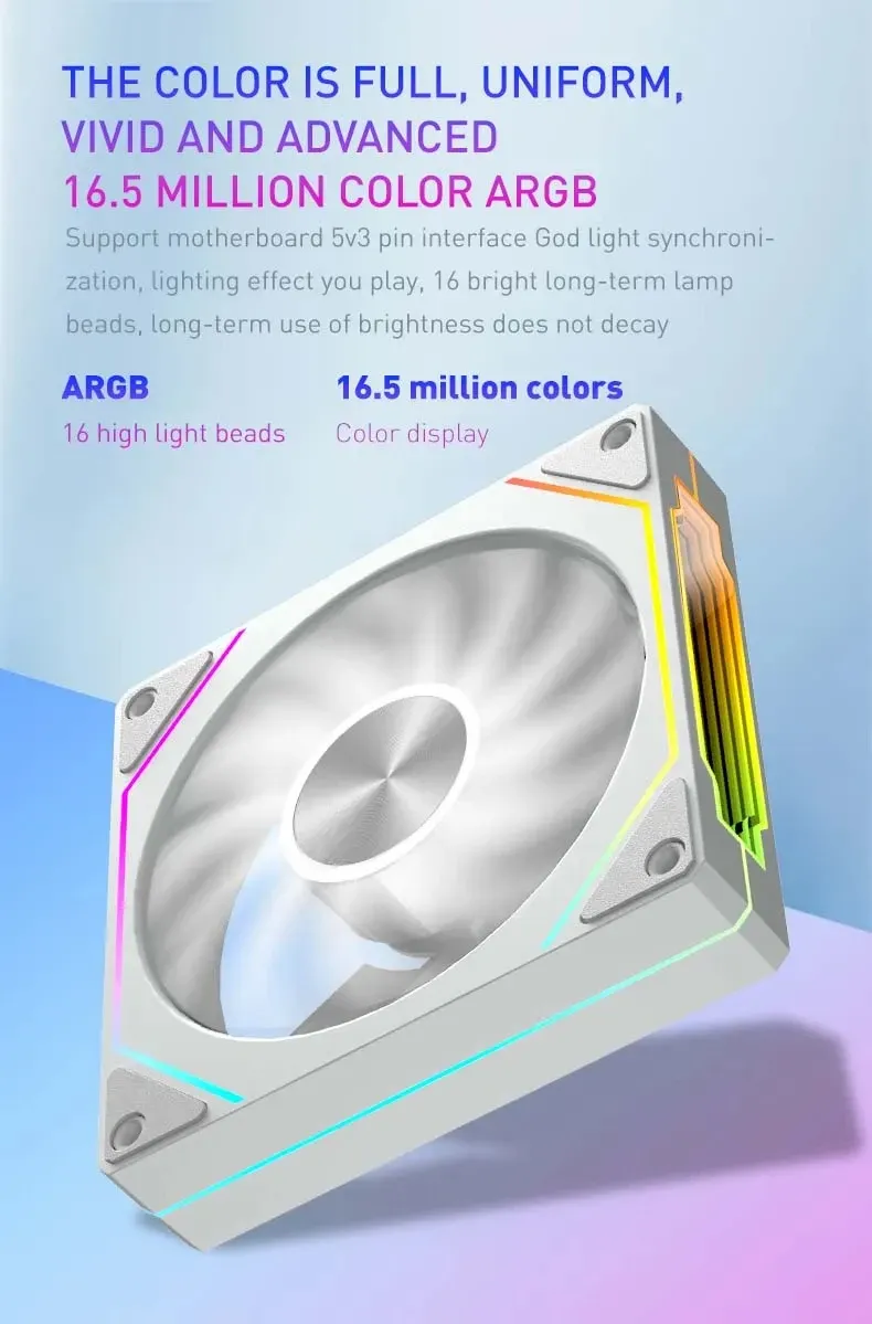 PRISM 5 PRO 12cm ARGB PWM Computer Case Fan - Quiet Cooling, Large Air Volume 45.2CFM, 600-1800RPM, 12V for PC Enthusiasts showcase 5