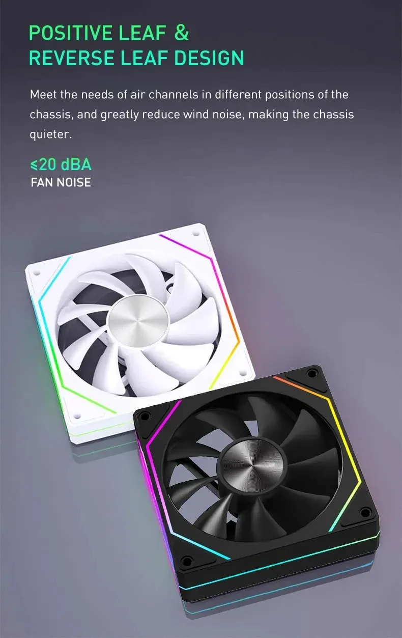 PRISM 5 PRO 12cm ARGB PWM Computer Case Fan - Quiet Cooling, Large Air Volume 45.2CFM, 600-1800RPM, 12V for PC Enthusiasts showcase 7