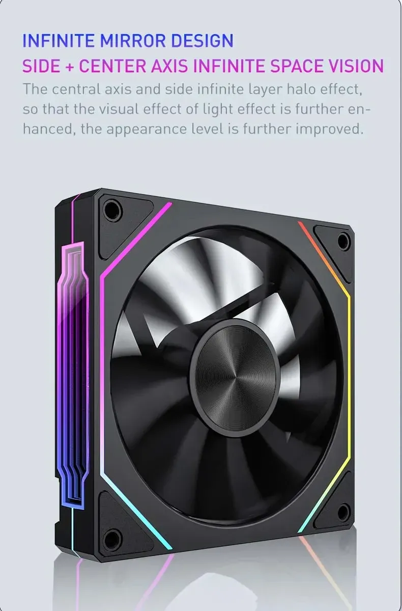 PRISM 5 PRO 12cm ARGB PWM Computer Case Fan - Quiet Cooling, Large Air Volume 45.2CFM, 600-1800RPM, 12V for PC Enthusiasts showcase 4
