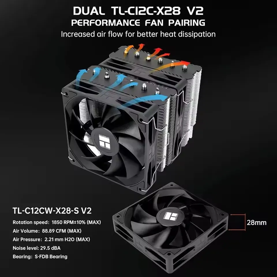 Thermalright Peerless Assassin 120 SE V2 CPU Air Cooler, Dual Tower Heatsink with 120mm PWM Fans, Support LGA1851/1700/AM5/AM4 Sockets for PC Gaming Builds thumbnail 3