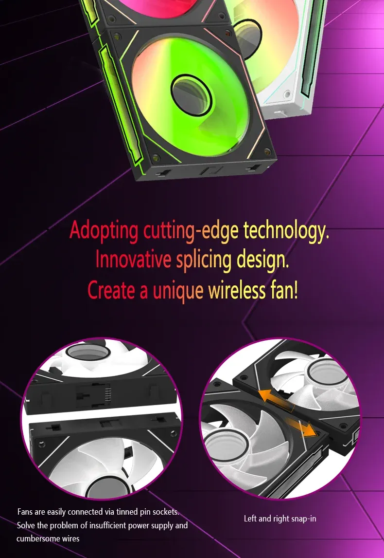120mm ARGB PC Case Fan with Mirror Cycling Lighting, PWM 4-Pin CPU Cooling Fan, 58.36CFM for Computer Water Cooling Systems showcase 2