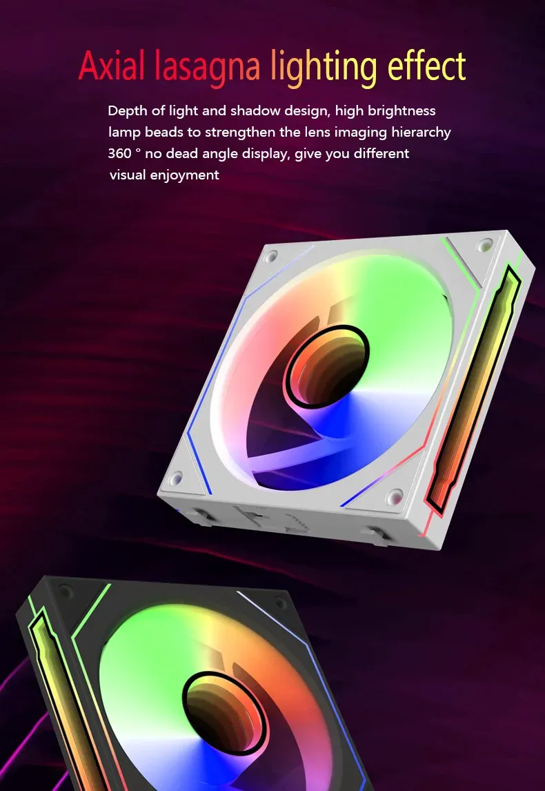 120mm ARGB PC Case Fan with Mirror Cycling Lighting, PWM 4-Pin CPU Cooling Fan, 58.36CFM for Computer Water Cooling Systems showcase 12