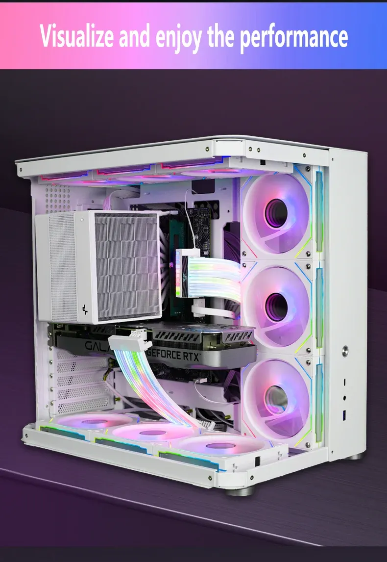 120mm ARGB PC Case Fan with Mirror Cycling Lighting, PWM 4-Pin CPU Cooling Fan, 58.36CFM for Computer Water Cooling Systems showcase 4