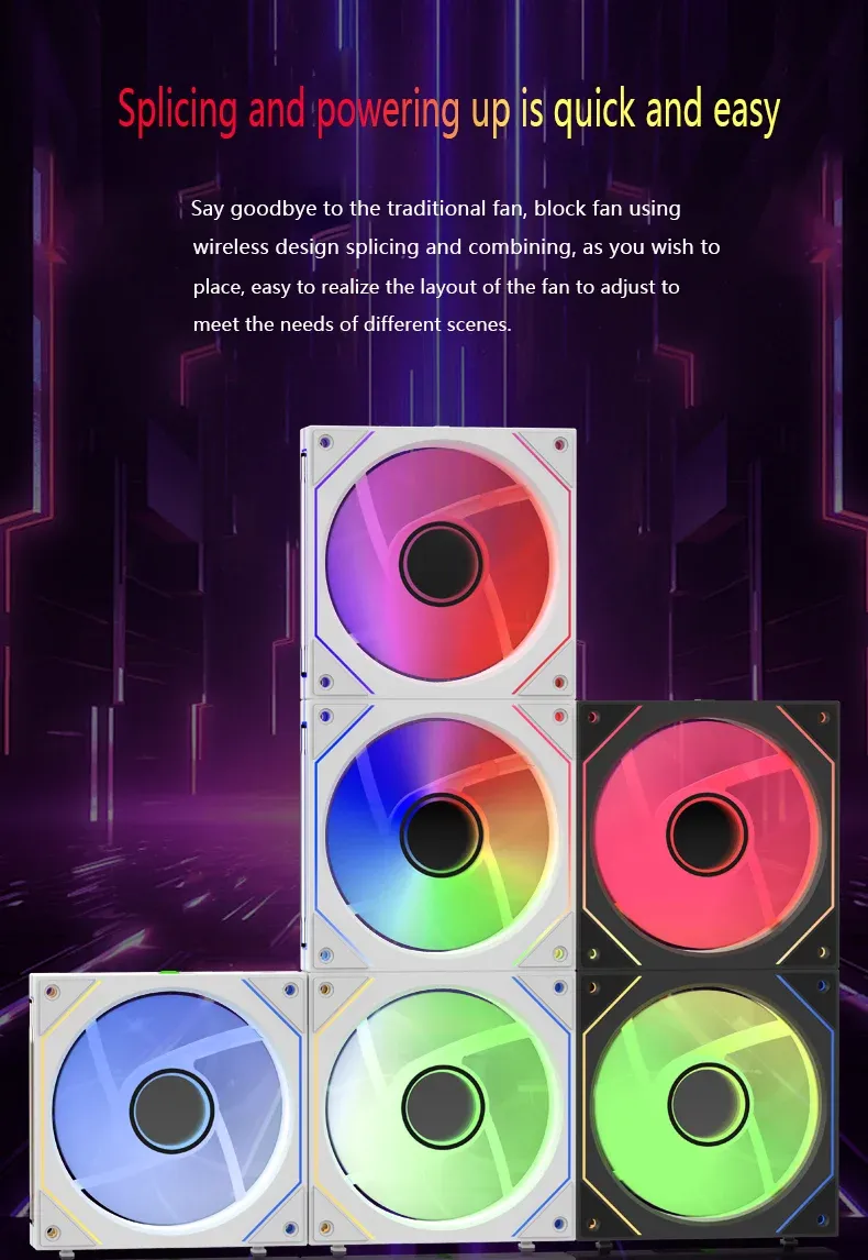 120mm ARGB PC Case Fan with Mirror Cycling Lighting, PWM 4-Pin CPU Cooling Fan, 58.36CFM for Computer Water Cooling Systems showcase 10