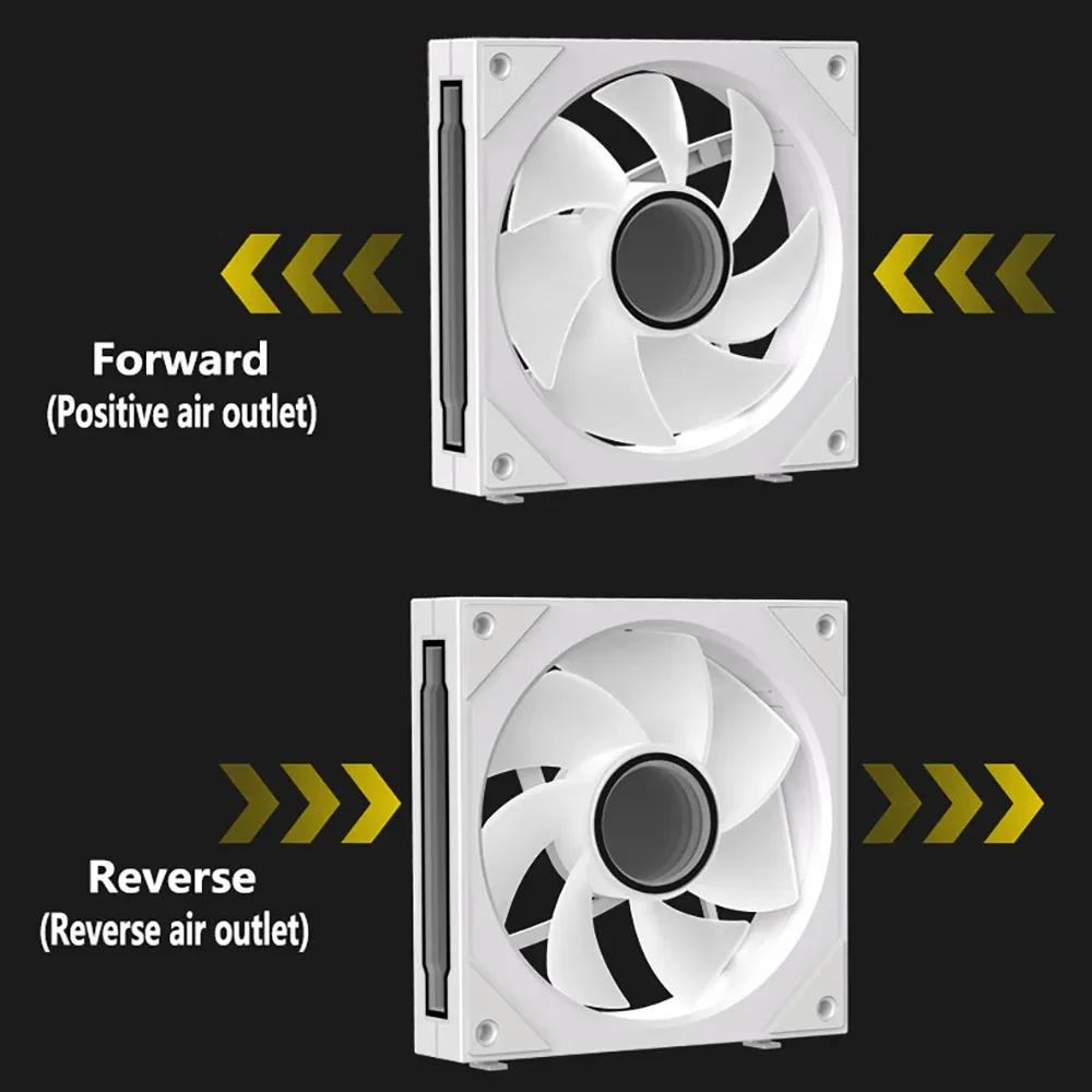 120mm ARGB PC Case Fan with Mirror Cycling Lighting, PWM 4-Pin CPU Cooling Fan, 58.36CFM for Computer Water Cooling Systems thumbnail 6
