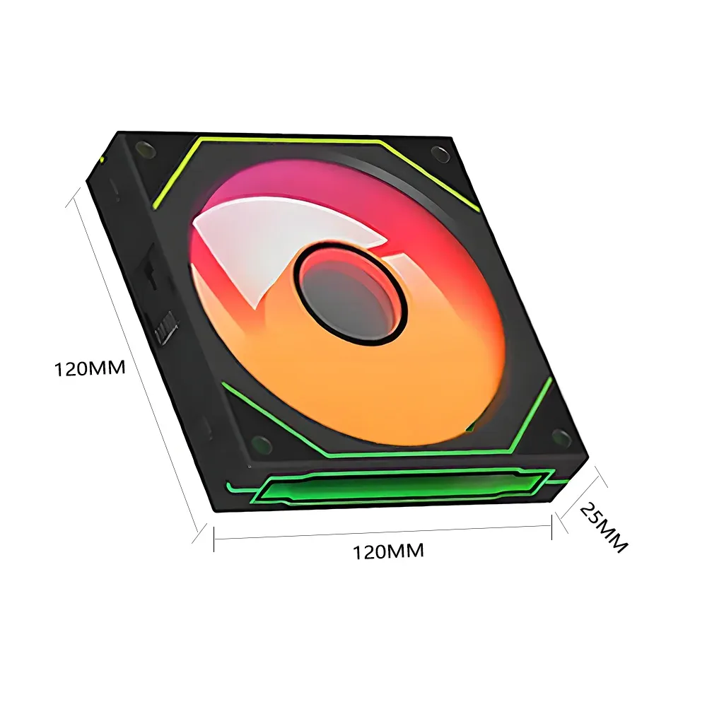 120mm ARGB PC Case Fan with Mirror Cycling Lighting, PWM 4-Pin CPU Cooling Fan, 58.36CFM for Computer Water Cooling Systems thumbnail 4