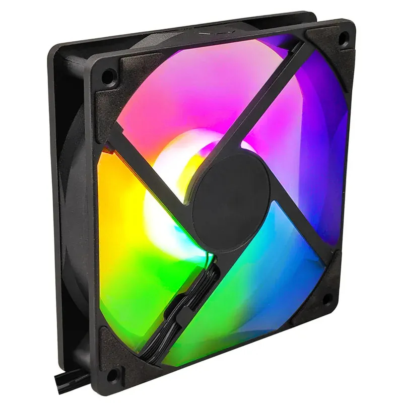 Manmu 120mm Rainbow RGB Case Fan for Gaming PCs - High Cooling Performance, Quiet Operation, Fluid Bearing, 9-Blade Design, Durable PBT Frame thumbnail 3
