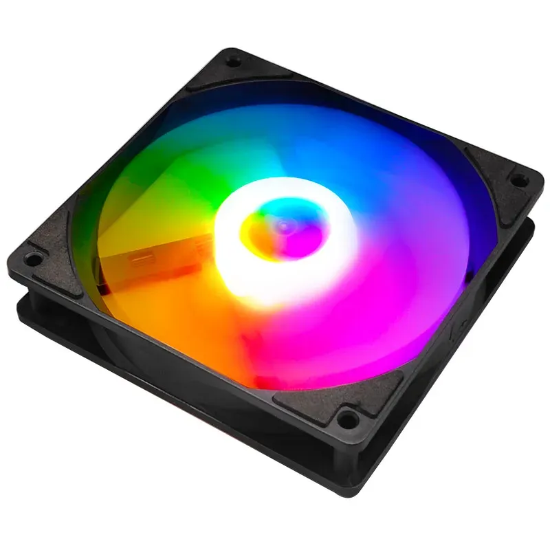 Manmu 120mm Rainbow RGB Case Fan for Gaming PCs - High Cooling Performance, Quiet Operation, Fluid Bearing, 9-Blade Design, Durable PBT Frame thumbnail 6