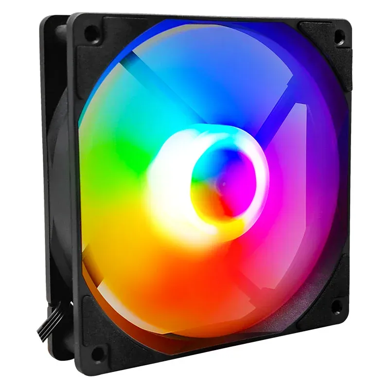 Manmu 120mm Rainbow RGB Case Fan for Gaming PCs - High Cooling Performance, Quiet Operation, Fluid Bearing, 9-Blade Design, Durable PBT Frame thumbnail 5