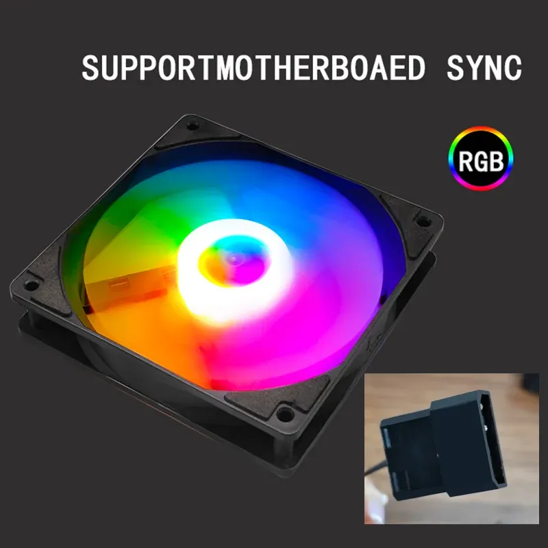Manmu 120mm Rainbow RGB Case Fan for Gaming PCs - High Cooling Performance, Quiet Operation, Fluid Bearing, 9-Blade Design, Durable PBT Frame thumbnail 2