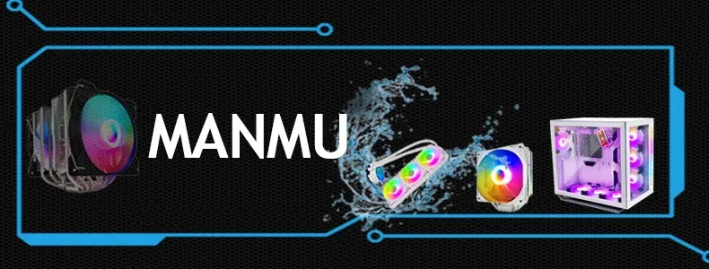 Manmu 120mm Rainbow RGB Case Fan for Gaming PCs - High Cooling Performance, Quiet Operation, Fluid Bearing, 9-Blade Design, Durable PBT Frame showcase 1