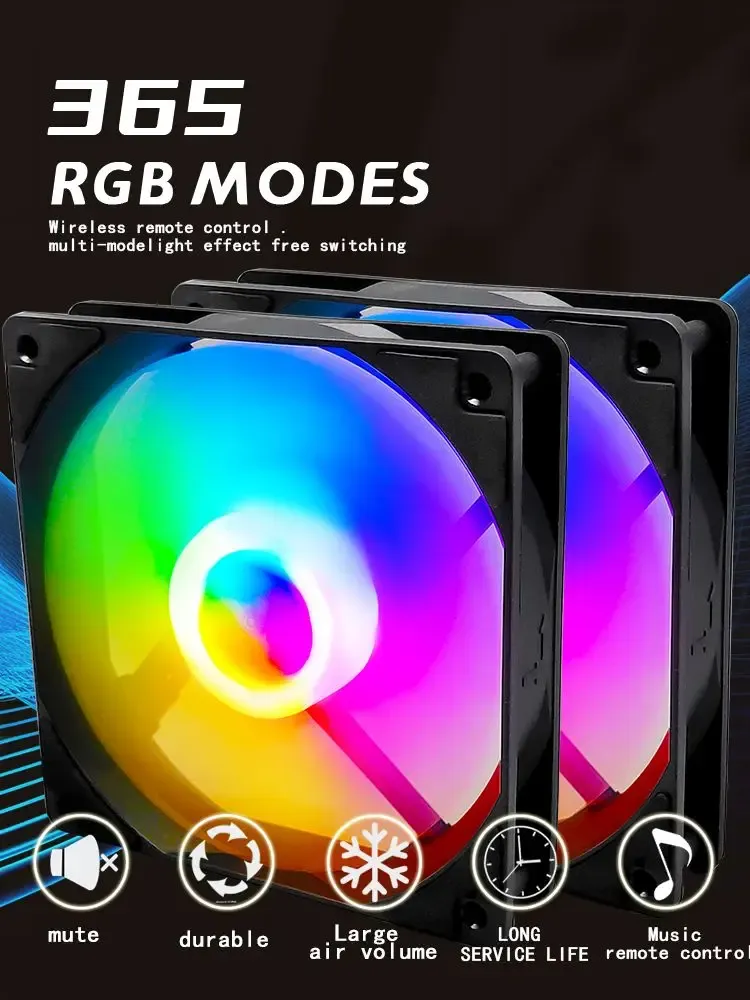 Manmu 120mm Rainbow RGB Case Fan for Gaming PCs - High Cooling Performance, Quiet Operation, Fluid Bearing, 9-Blade Design, Durable PBT Frame showcase 6