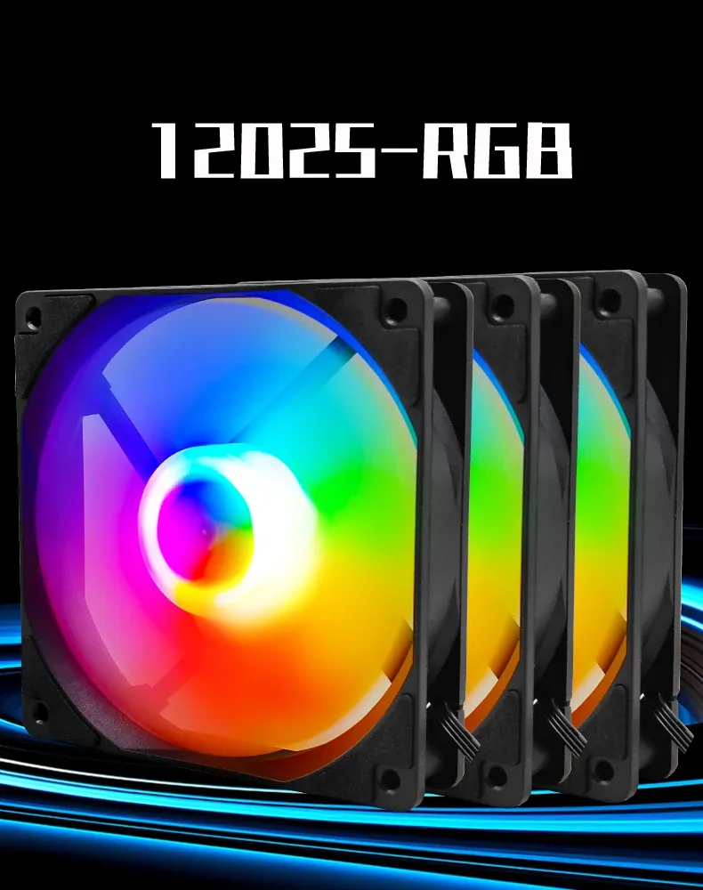 Manmu 120mm Rainbow RGB Case Fan for Gaming PCs - High Cooling Performance, Quiet Operation, Fluid Bearing, 9-Blade Design, Durable PBT Frame showcase 7