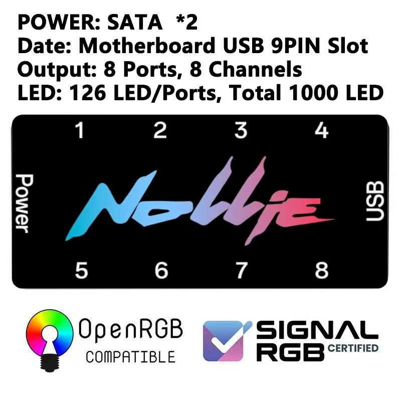Universal ARGB Controller Hub 5V 3PIN for PC Case Cooling Fans & Light Strips - SignalRGB OpenRGB Compatible thumbnail 5