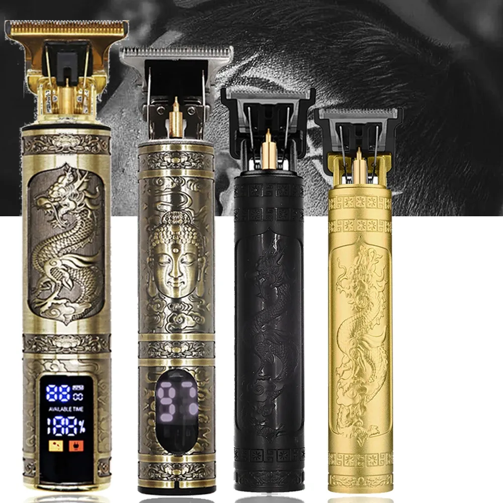 OHS Rechargeable Vintage T9 Cordless Hair Clipper for Men, Professional Electric Barber Trimmer, Metal & ABS Body, Ultra-Quiet Shaver for Beard and Hair Styling