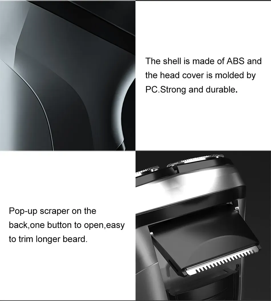ENCHEN Blackstone 3D Electric Rotary Shaver for Men, Washable Type-C USB Rechargeable, 85 Min Runtime, Smart Shaving System, Anti-Pinch, Travel-Friendly Beard Trimmer showcase 11
