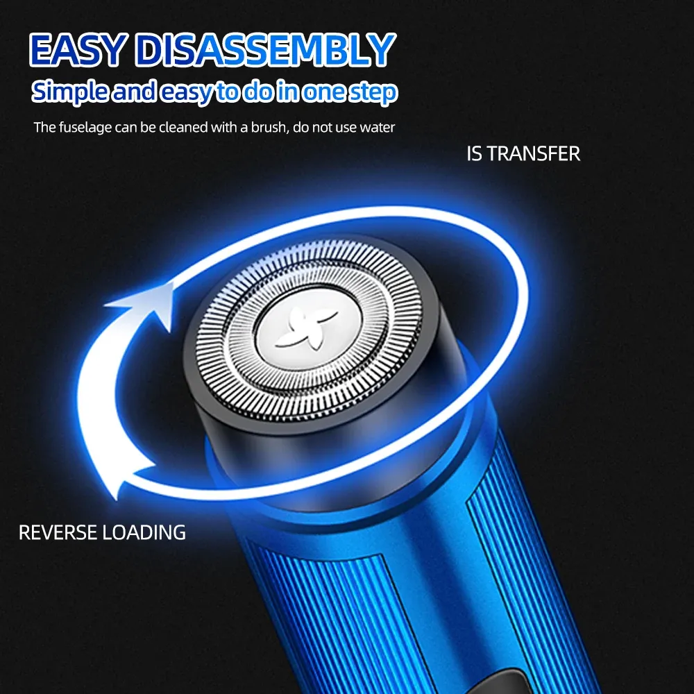 Portable Mini Electric Shaver for Men & Women, Rechargeable Razor with LED Display, 2-Hour Charge for 60 Min Use, Compact & Washable Design for Travel & Home thumbnail 3