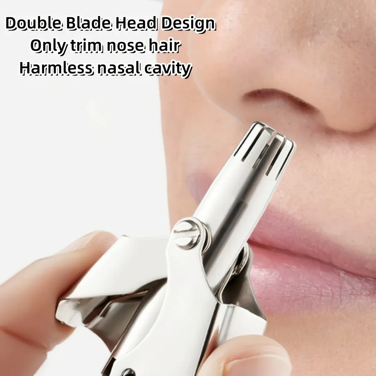 LISI Washable Portable Manual Nose Hair Trimmer for Men & Women, Waterproof Stainless Steel Ear Hair Trimmer with 360° Rotating Cutter, No Battery Required, Easy Clean showcase 1