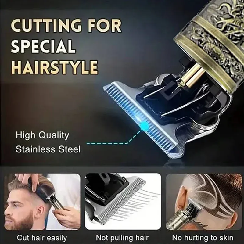 T9 Electric Hair Trimmer for Men | USB Professional Zero Gap Bald Fade Hair Clipper | 0mm Cordless Shaver | Portable Barber Hair Cutting Machine for Home Use thumbnail 5