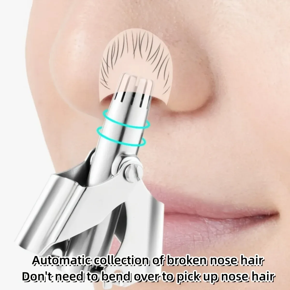 LISI Manual Nose Hair Trimmer for Men - Stainless Steel, Pain-Free Rotary Cutter, Washable, Portable, No Battery Required for Travel showcase 2