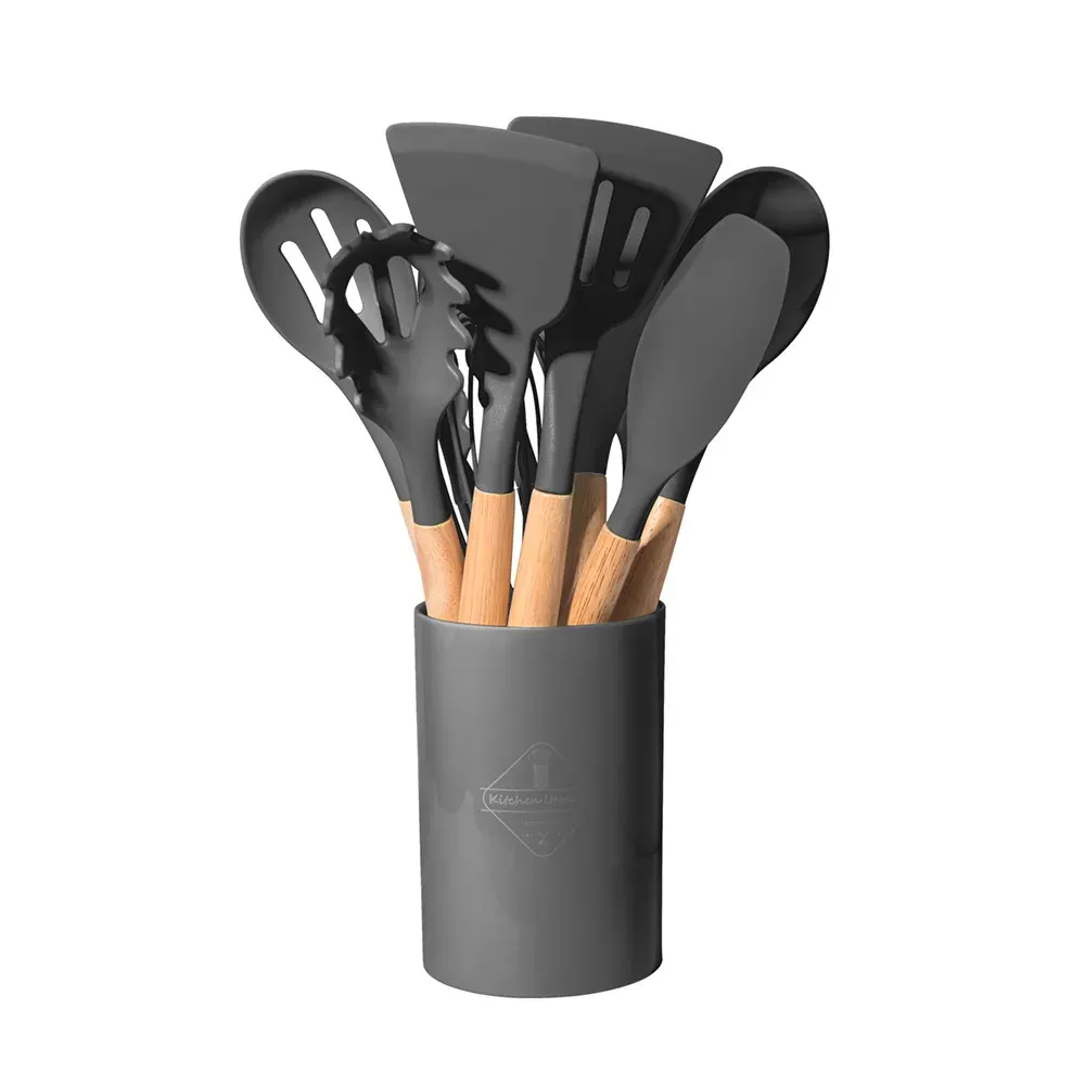 12-Piece Silicone Kitchen Utensil Set with Wooden Handles - Non-Stick Spatula & Spoon Cooking Tools, Heat-Resistant & Durable for Everyday Cooking showcase 10