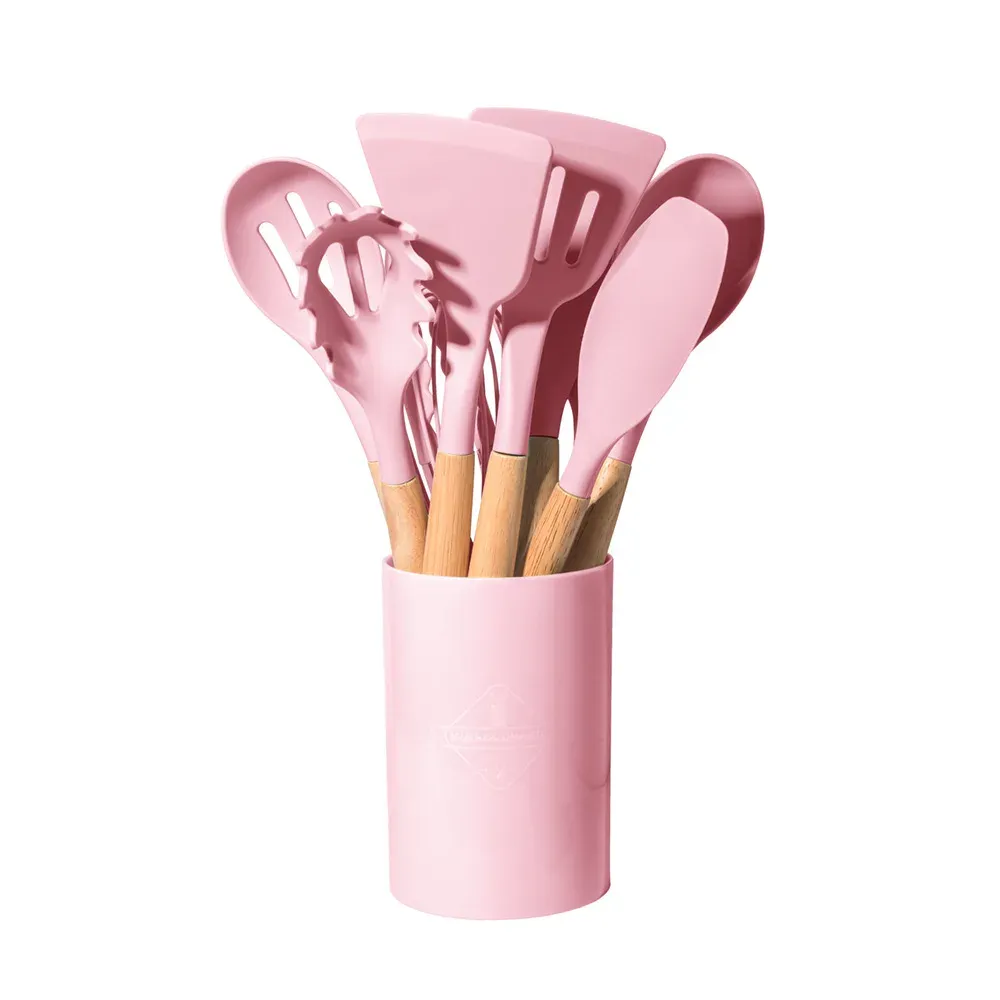 12-Piece Silicone Kitchen Utensil Set with Wooden Handles - Non-Stick Spatula & Spoon Cooking Tools, Heat-Resistant & Durable for Everyday Cooking showcase 11