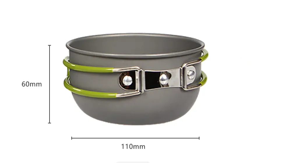 Ultralight Camping Cookware Mess Kit for 1-2 People: Non-Toxic Anodized Aluminum Pot & Pan Set with Mesh Bag for Hiking, Backpacking, Picnics, Outdoor Adventures showcase 4