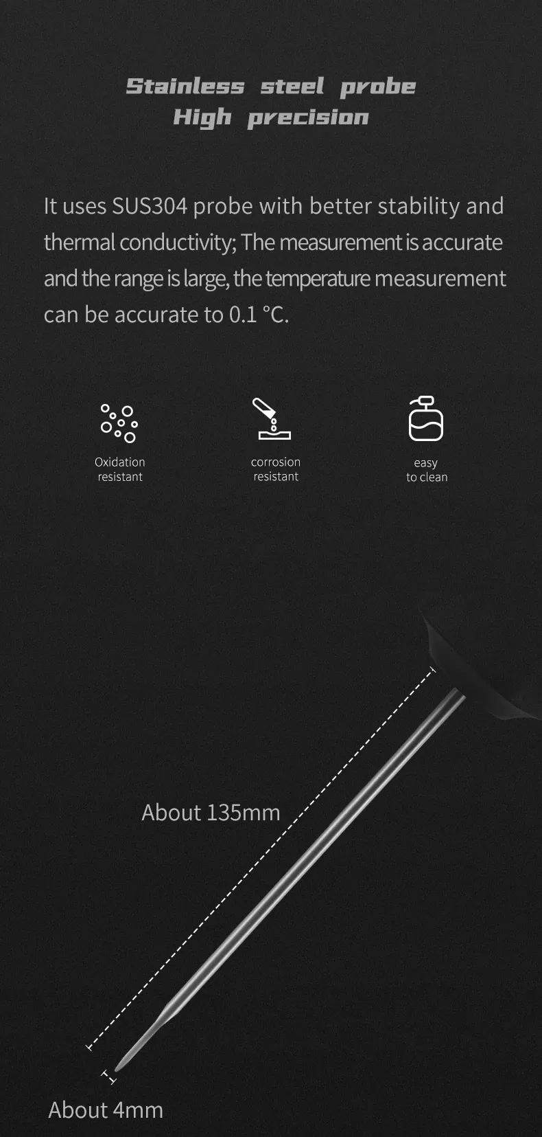 MHW-3BOMBER Digital Food Thermometer - Instant Read 0.1°C Accuracy for Cooking, BBQ, Camping, Barista Coffee, Kitchen Accessories showcase 6
