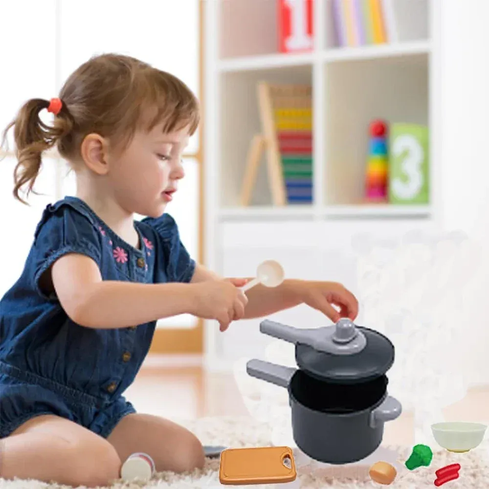 Kids Play Kitchen Toy Set - 92/69/59 PCS Pretend Food Cooking Accessories Kit with Pots, Pans, Utensils & Realistic Food for Toddlers, Girls & Boys - Educational Role Play Gift showcase 3