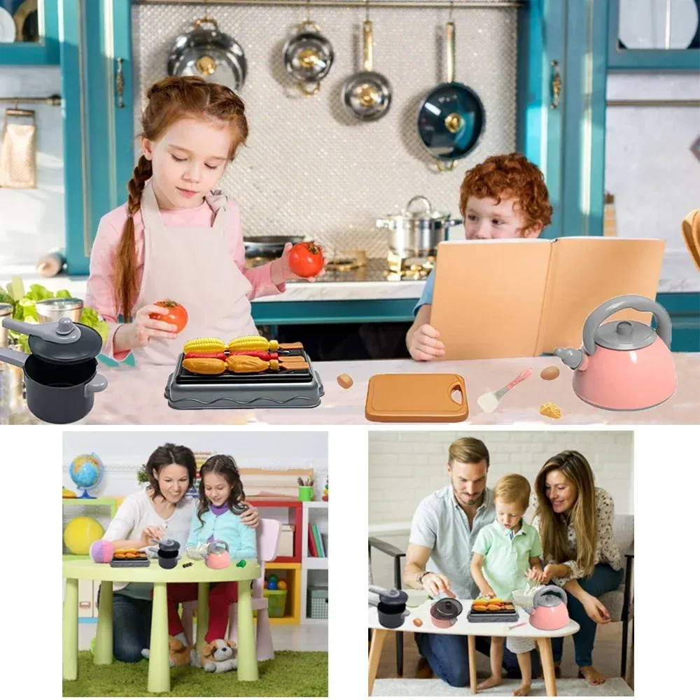 Kids Play Kitchen Toy Set - 92/69/59 PCS Pretend Food Cooking Accessories Kit with Pots, Pans, Utensils & Realistic Food for Toddlers, Girls & Boys - Educational Role Play Gift showcase 2